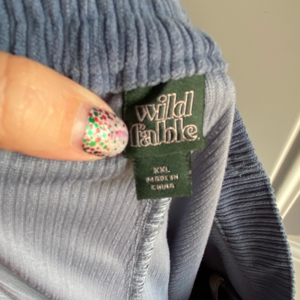 Women’s Wild Fable XXL Corduroy Blue Cargo Pants 30” Inseam 43” Waist - Picture 4 of 8